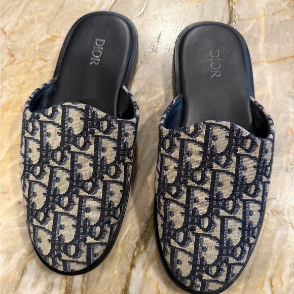 DIOR Unisex Authentic Black Blue Indior mule Oblique6 woman more like 6.5